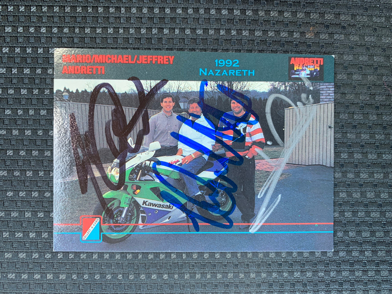 Signed Trading Card Indy 500 Car Mario & Michael & Jeff Andretti Autographed
