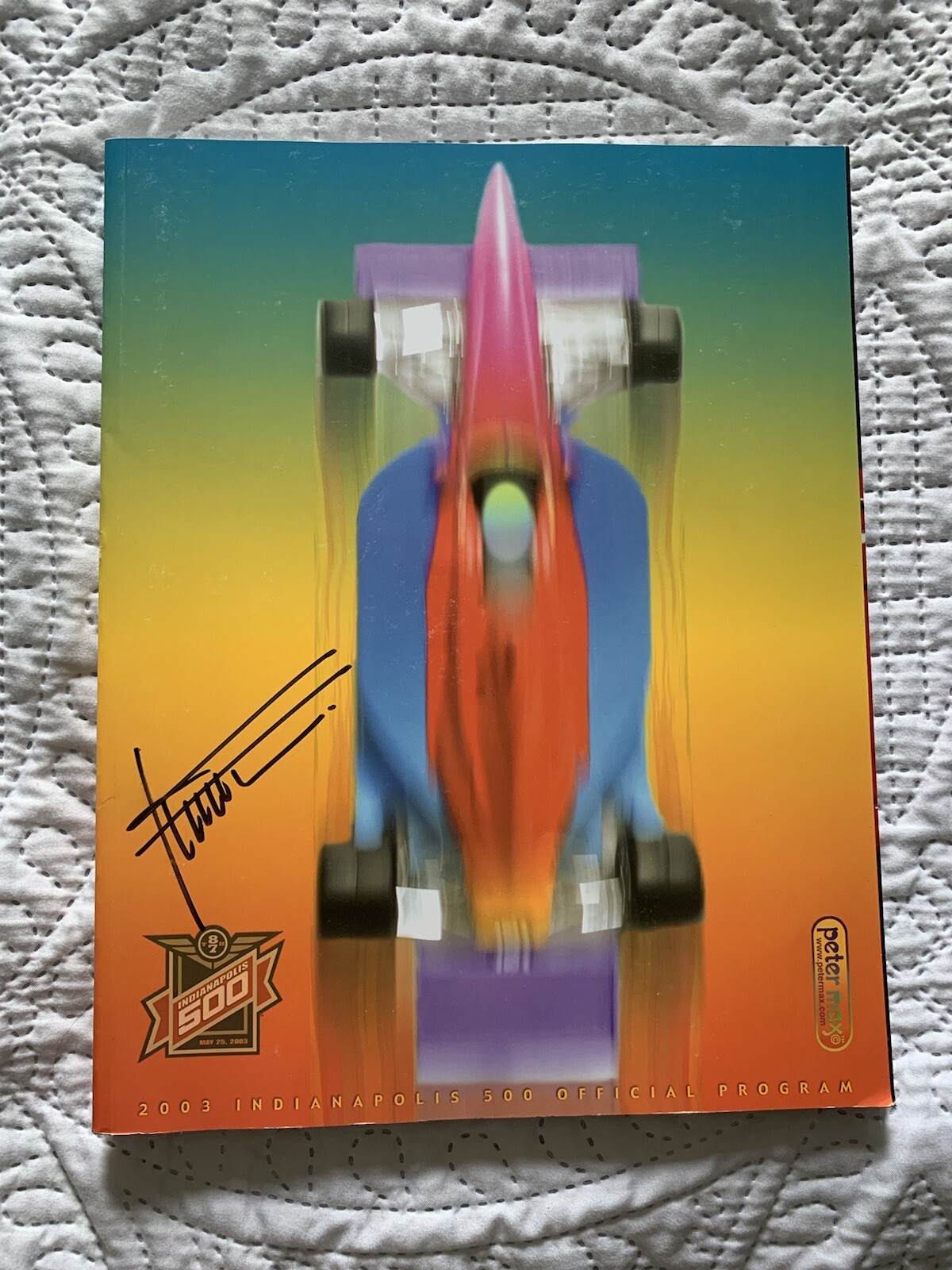 2003 Indy 500 Program Signed By Winner Gil DeFerran Indianapolis Autographed
