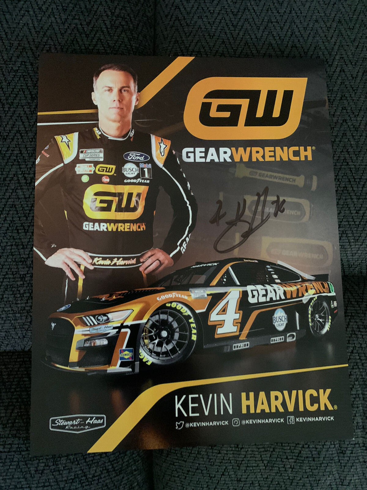 Kevin Harvick Signed Promo Hero Card Nascar Autographed 2022
