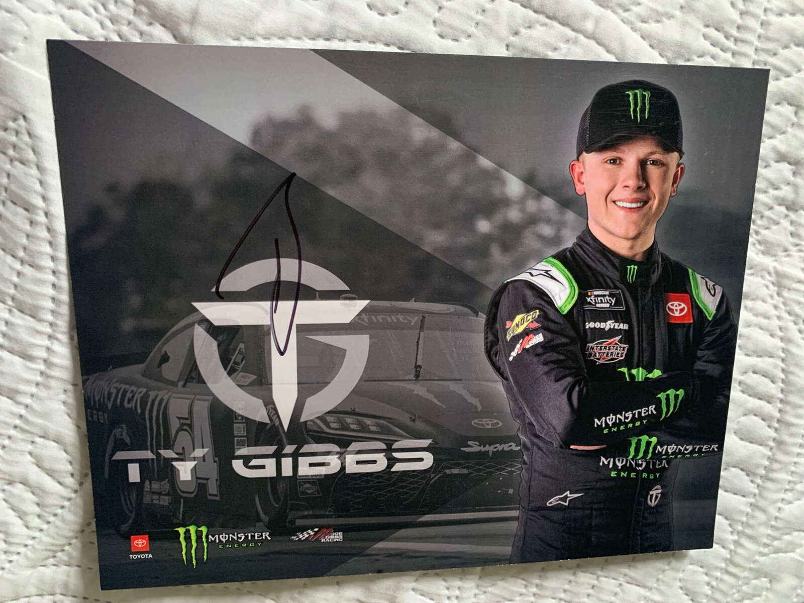 Ty Gibbs Signed Promo Hero Card Nascar Autographed 2022 Xfinity
