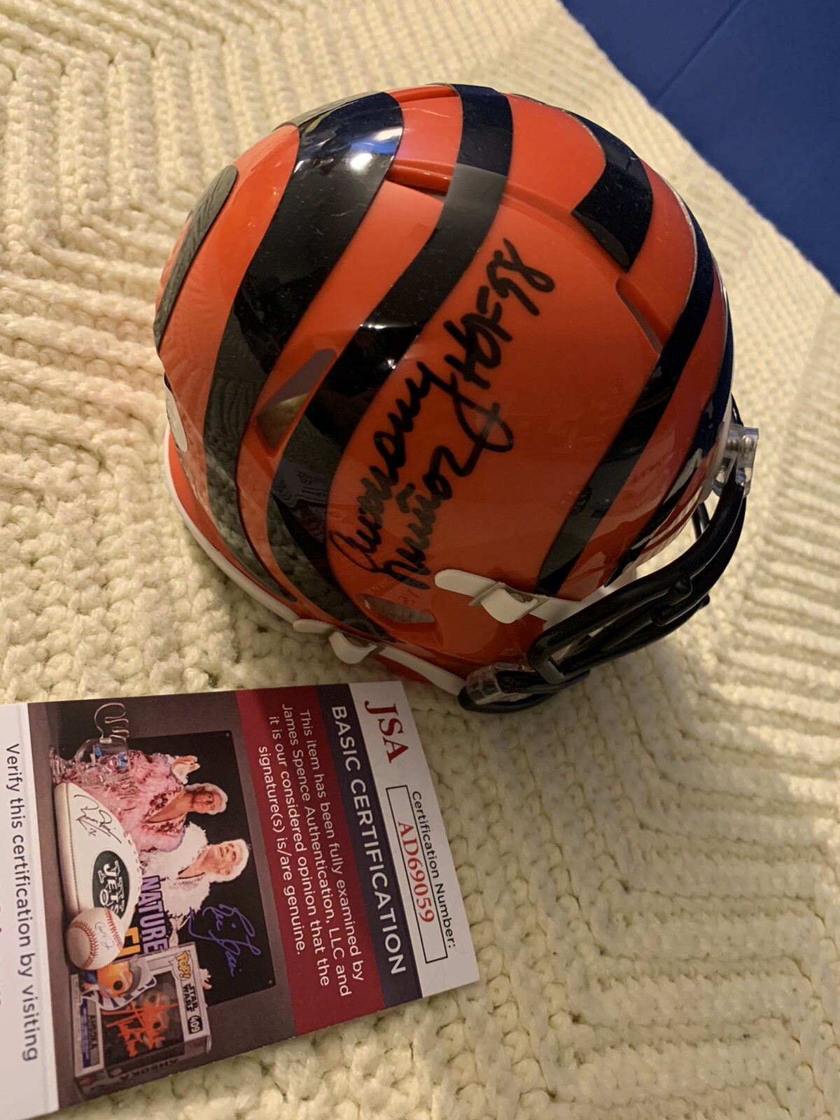 Anthony Munoz Bengals Signed Mini Helmet Autographed JSA Authenticated COA
