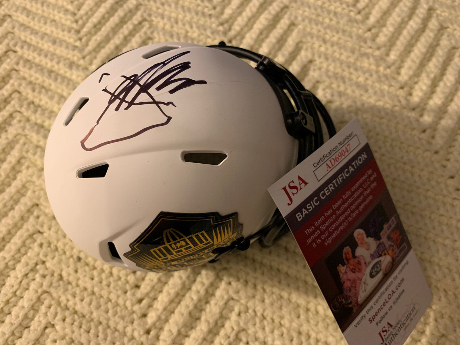 Coach Joe Gibbs Signed Lunar Hall Of Fame Mini Helmet JSA Authentication COA
