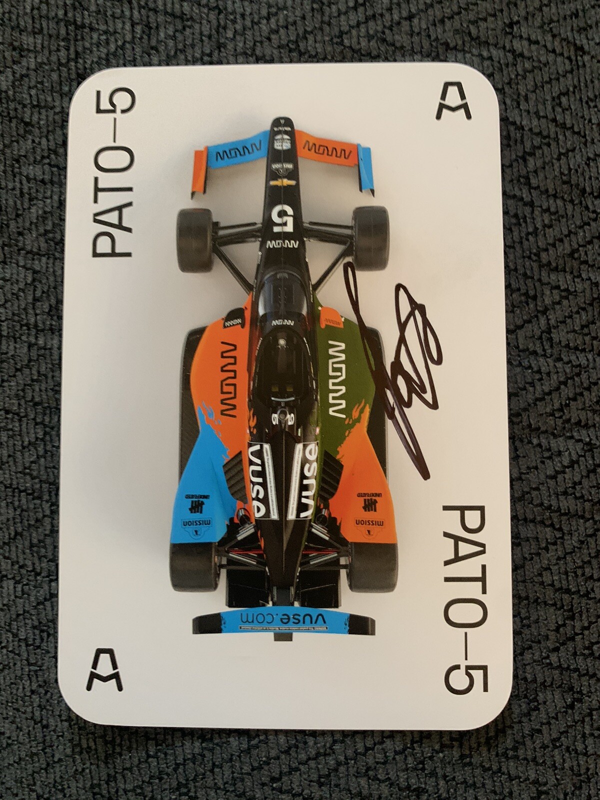 Pato O’Ward Indianapolis Indy 500 Signed Car Promo Card Autograph 2022 Patricio
