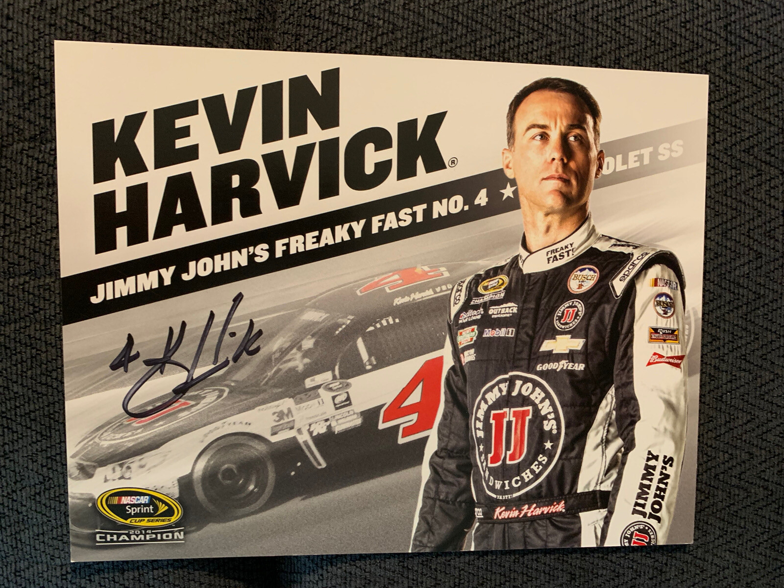 Kevin Harvick Signed Promo Hero Card Nascar Autographed
