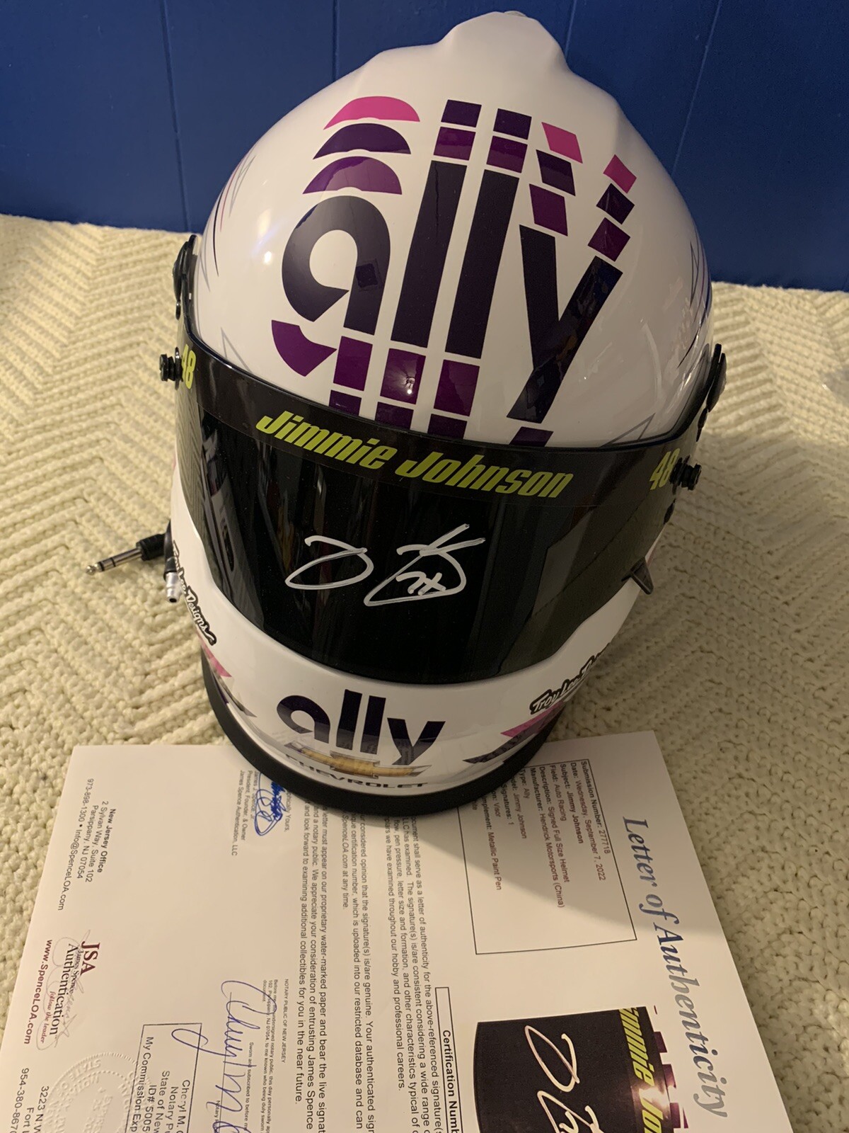 Jimmie Johnson Signed F/S Helmet JSA Authenticated LOA COA Full Size 7 X Champ
