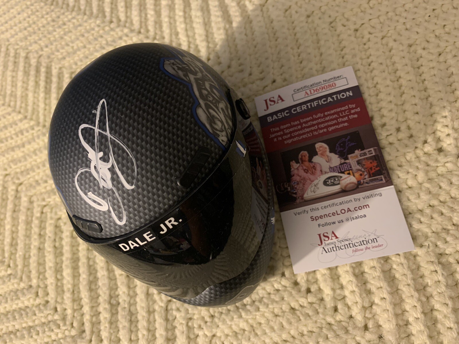 Dale Earnhardt Jr Nascar Signed Mini Helmet Auto 1/2 Scale JSA Authenticated COA
