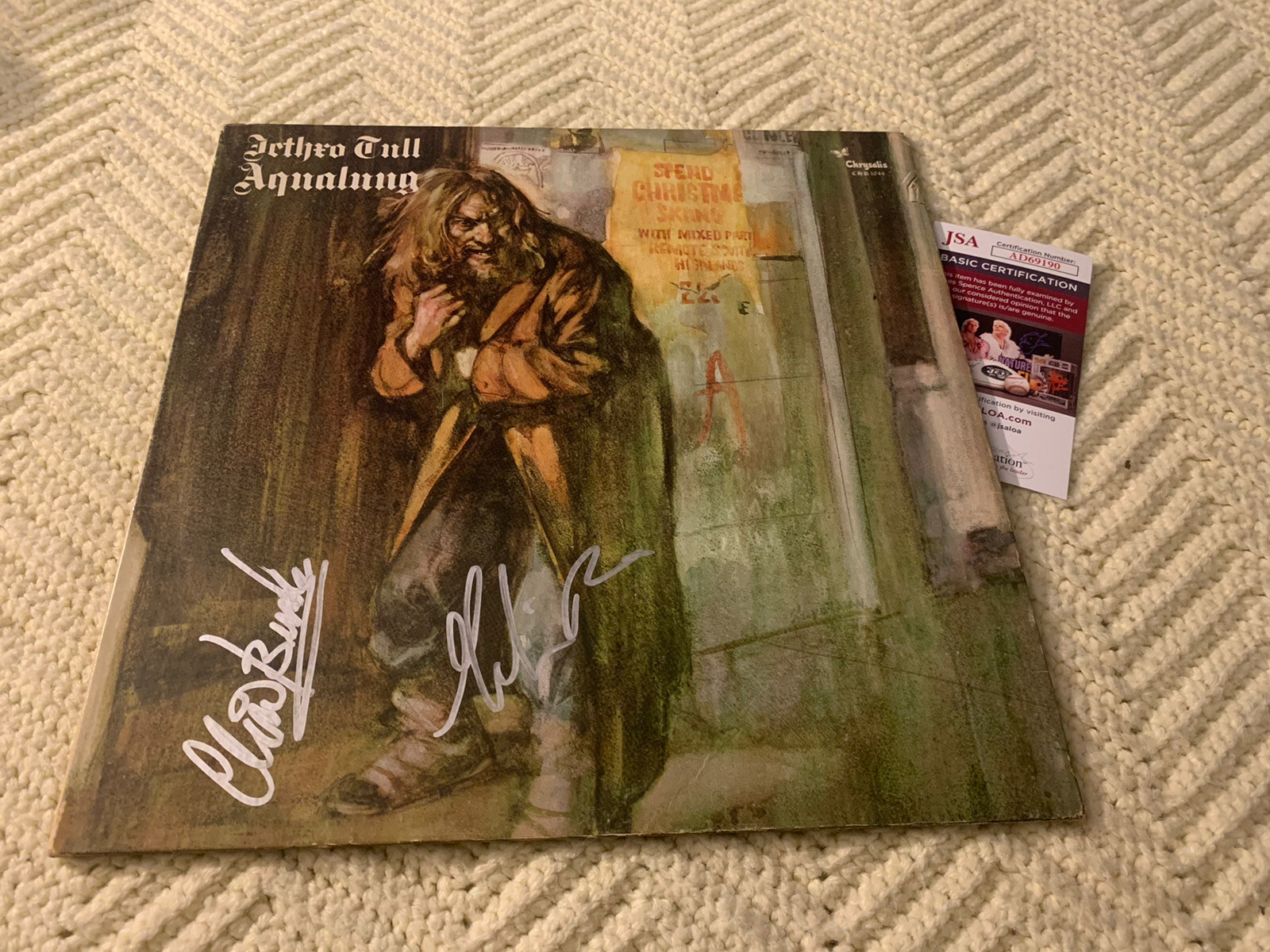 Martin Barre Clive Bunker SIGNED Vinyl Record ALBUM COVER JSA Authenticated COA
