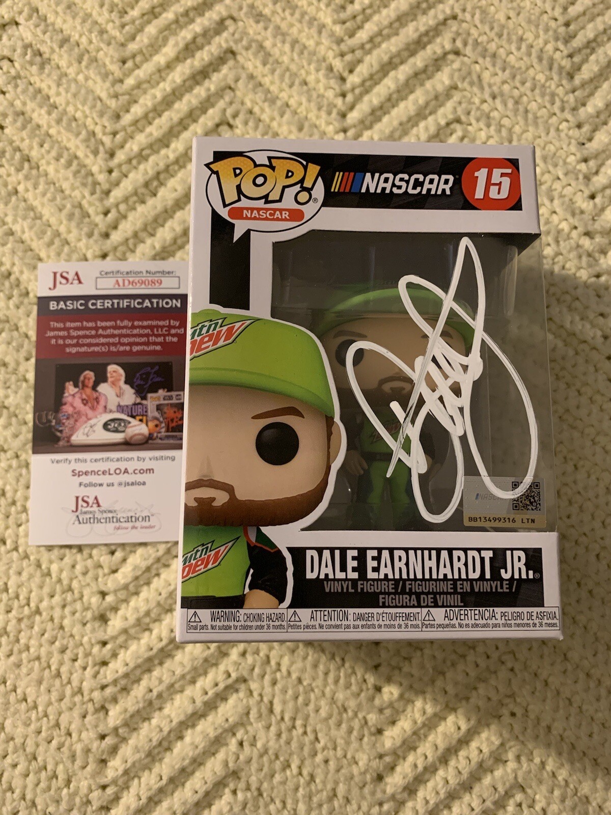 Dale Earnhardt Jr Signed Funko Pop 15 JSA Authentication COA Nascar Mountain Dew
