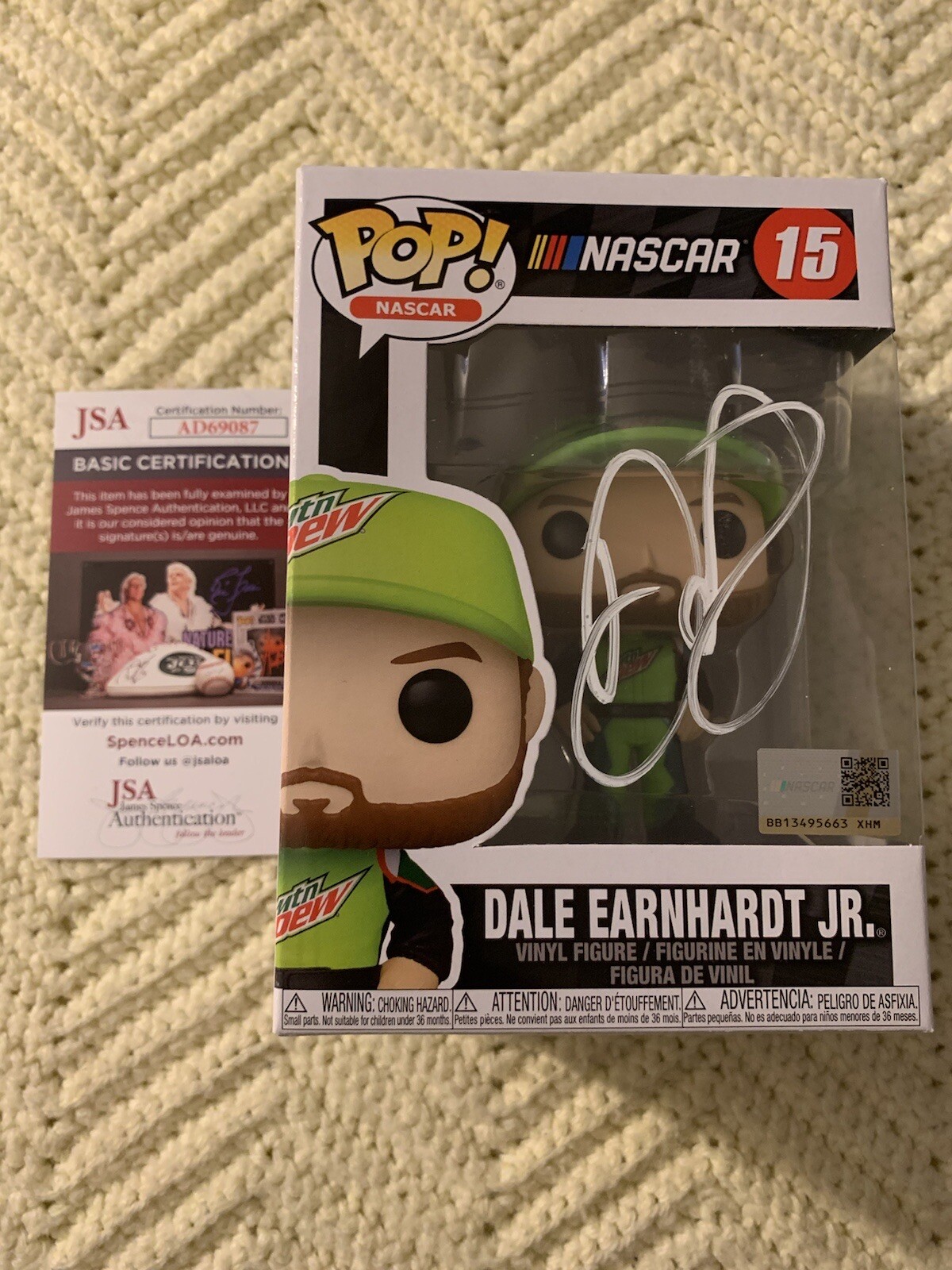 Dale Earnhardt Jr Signed Funko Pop 15 JSA Authentication COA Nascar Mountain Dew
