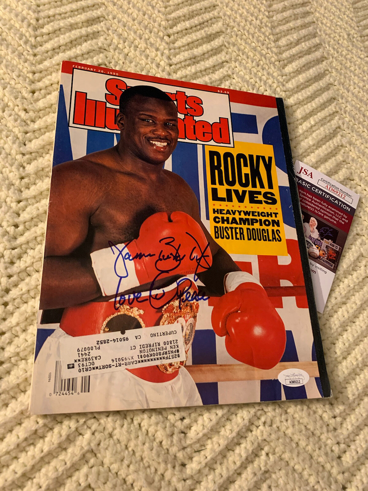 James Buster Douglas Signed Sports Illustrated Magazine JSA Authentication COA
