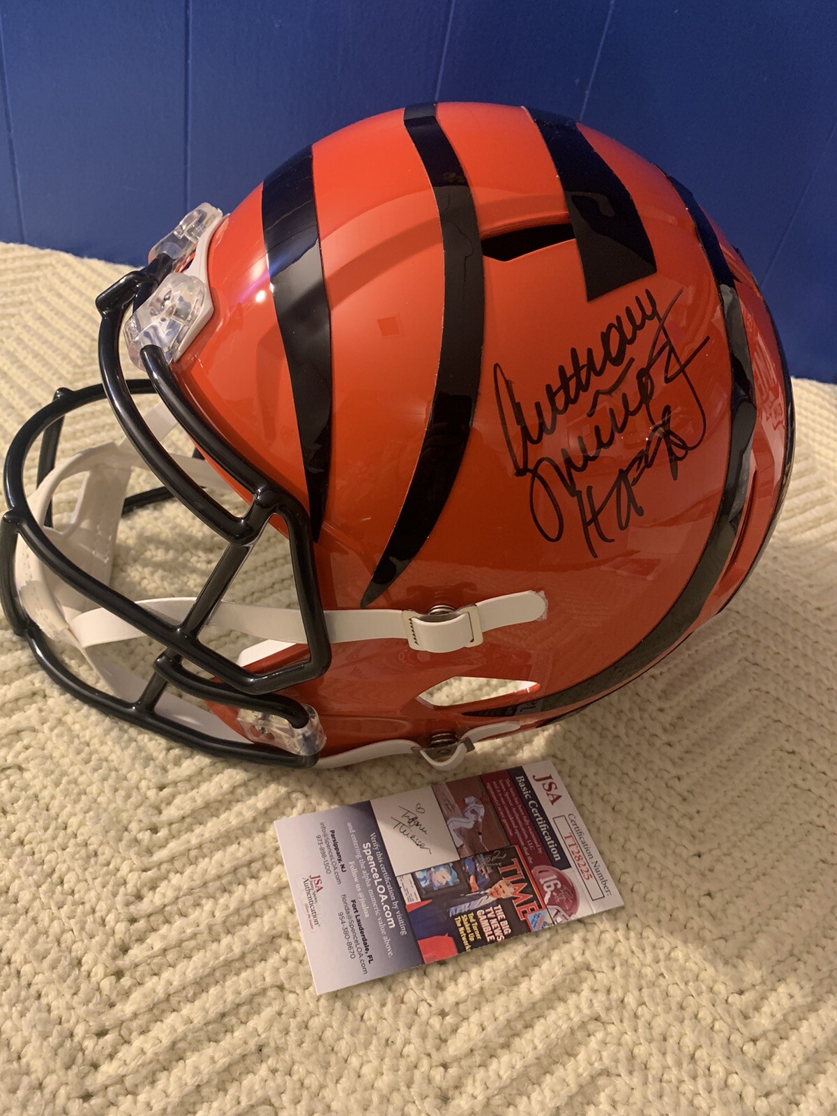 Anthony Munoz Signed Full Size Helmet Bengals F/S JSA Authentication COA
