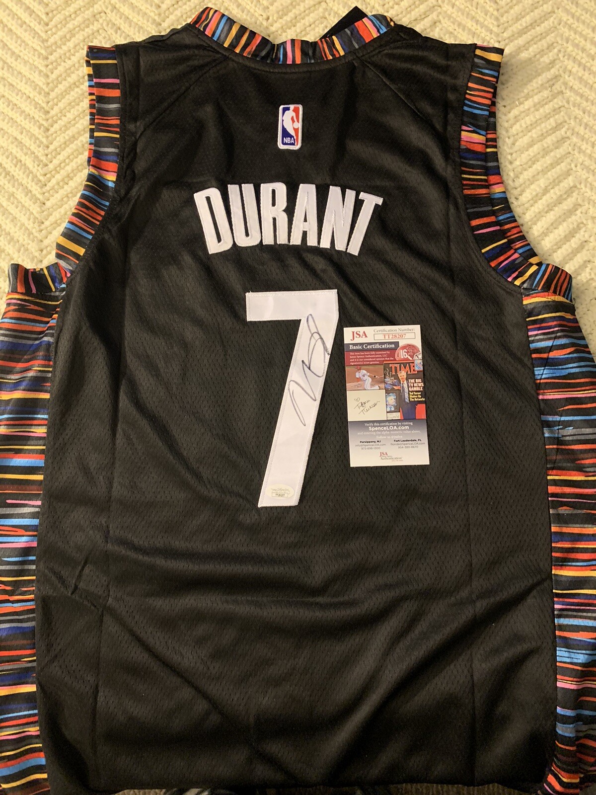 Kevin Durant SIGNED Brooklyn Nets Jersey Stitched XL JSA Authentication COA
