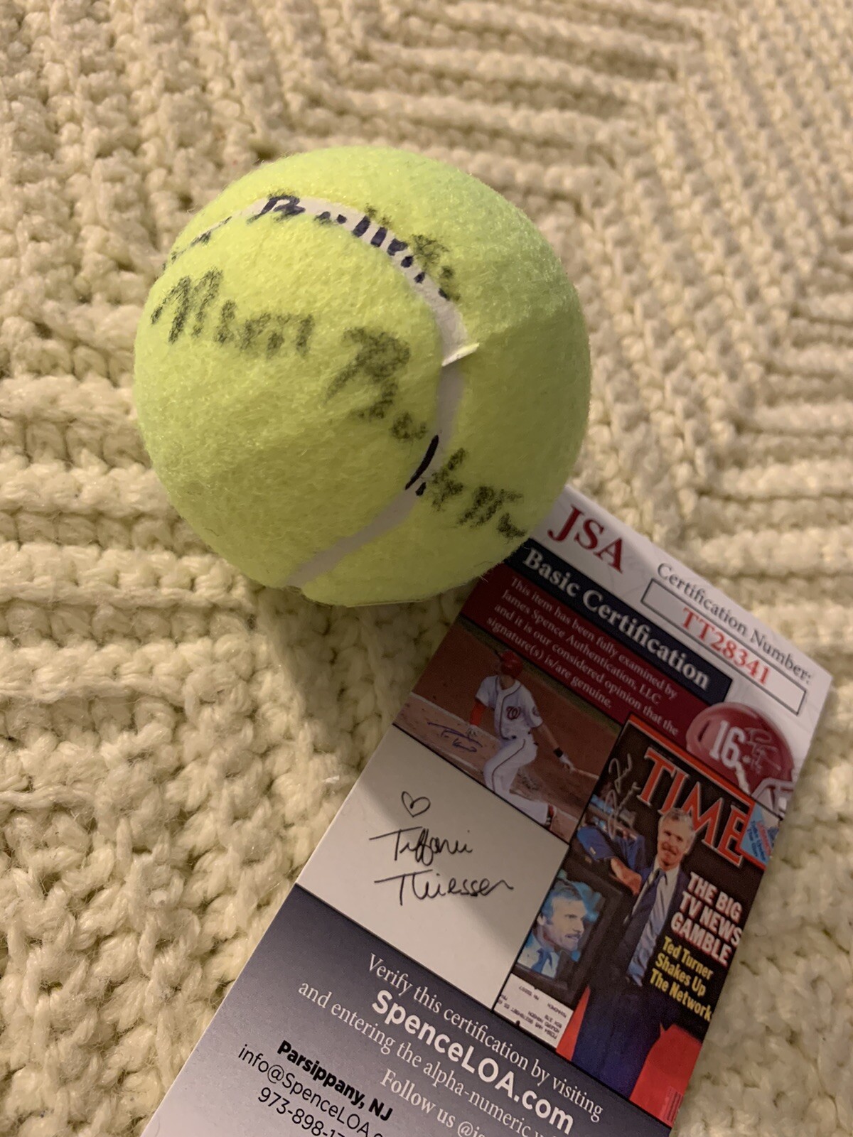 Coaching Legend Nick Bollettieri Signed Tennis Ball JSA Authentication COA
