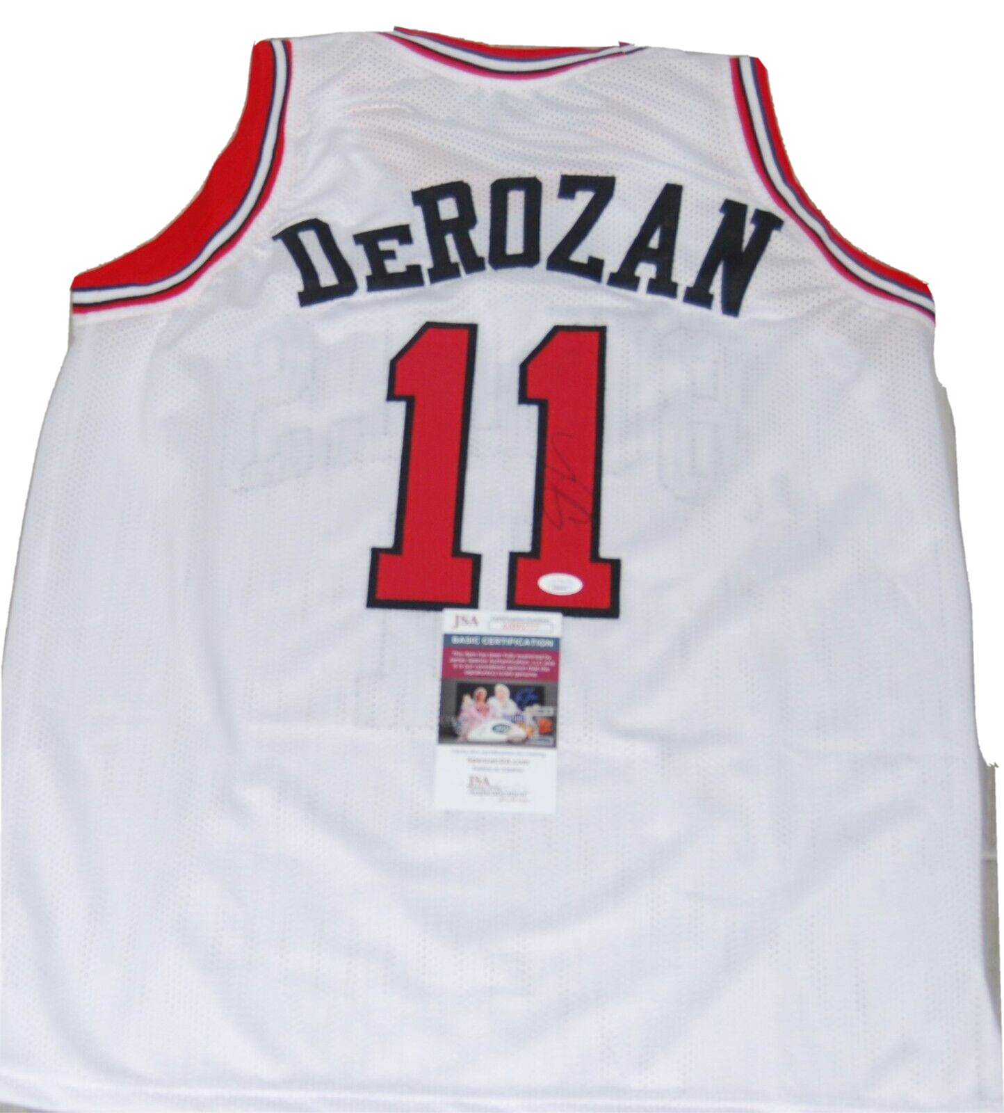 DEMAR DEROZAN signed (CHICAGO BULLS) White custom Basketball jersey JSA AH95777
