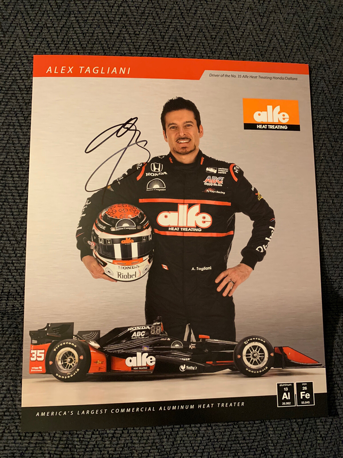 Alex Tagliani 2016 Indy Car Indianapolis 500 Promo hero Card Autographed

