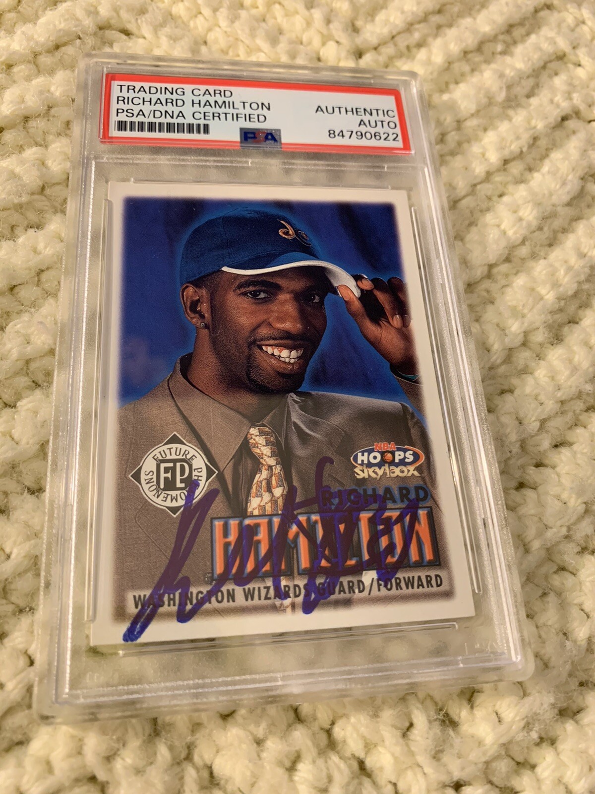 Richard Hamilton Signed 1999-00 Hoops Skybox Card #179 PSA /DNA COA RC Rookie
