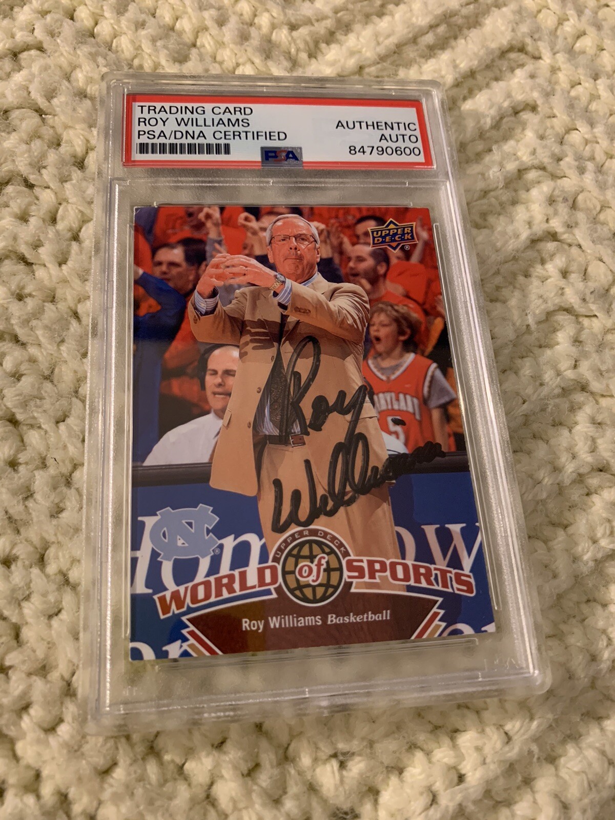 Roy Williams Signed 2011 UD World Of Sports Card #362 PSA /DNA Slab COA
