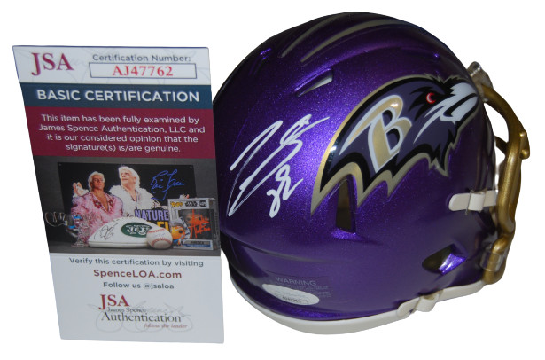 TORREY SMITH signed (BALTIMORE RAVENS) Flash mini football helmet JSA AJ47762
