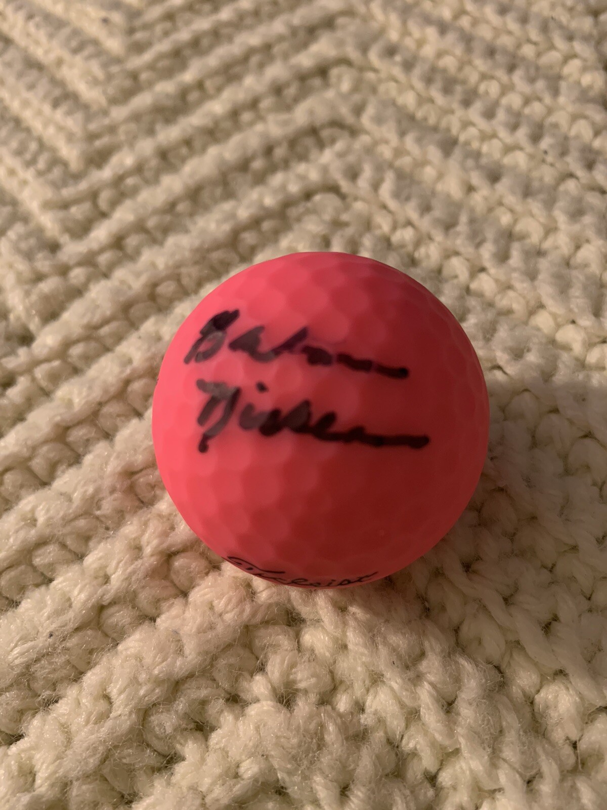 Barbara Nicklaus Signed Pink Golf Ball Pga Tour Autographed Jack wife
