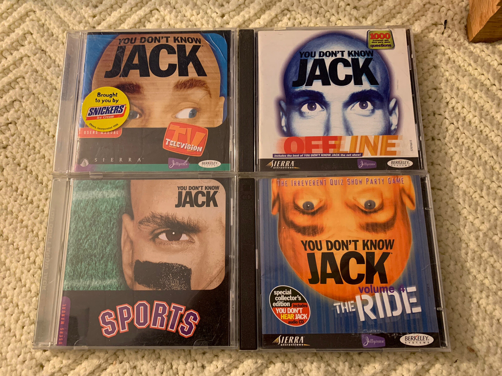NEW LISTING4 Four You Don’t Know Jack CD Rom games: Sports, the Ride, Offline & Television
