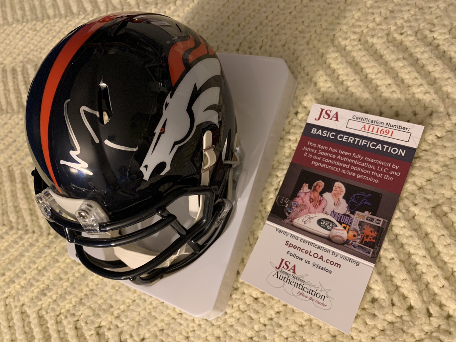 New ListingCoach Sean Payton Denver Broncos Signed Mini Helmet JSA Authenticated COA
