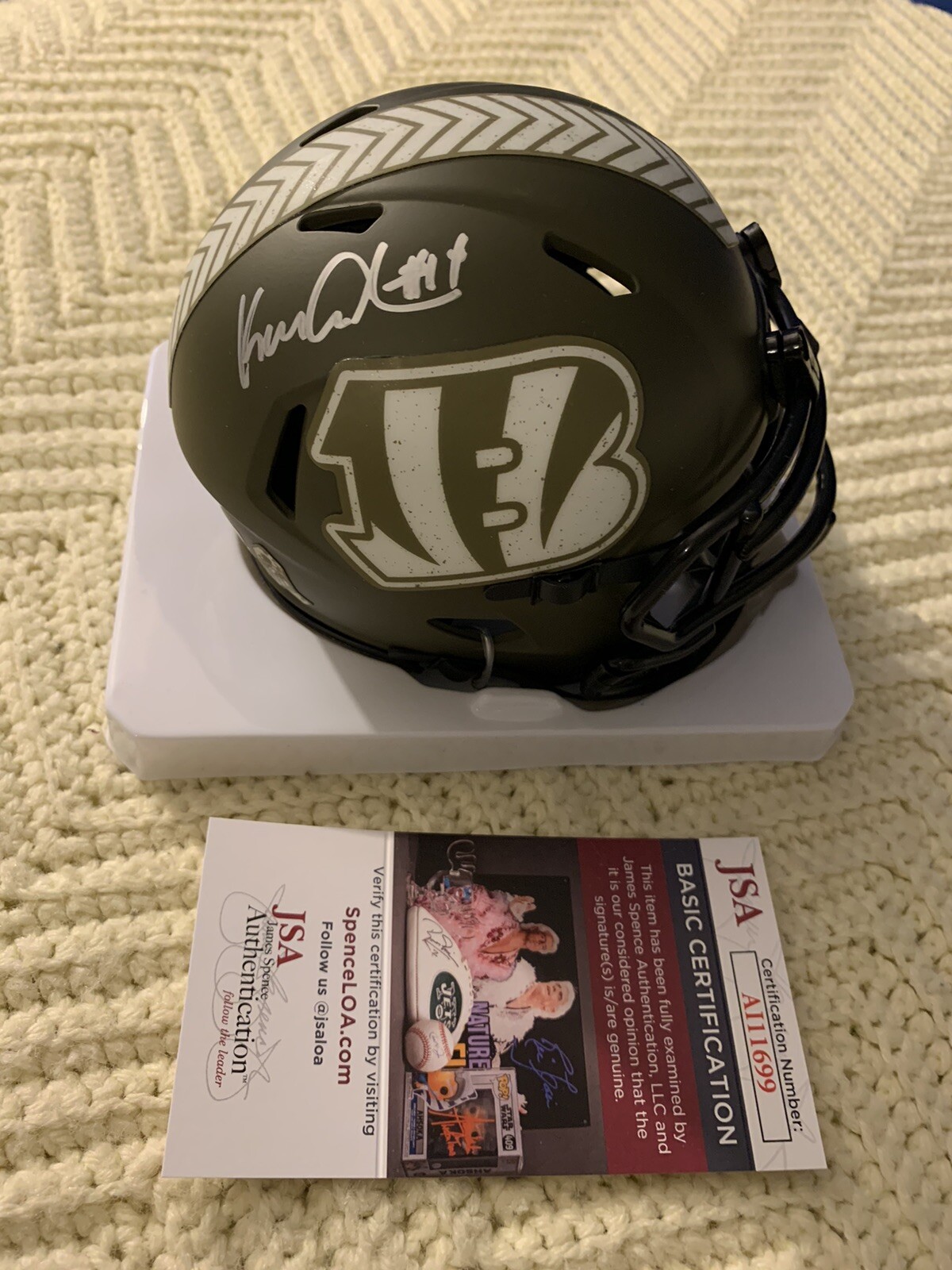 New ListingKen Anderson Bengals Signed Salute to Service Mini Helmet JSA Authenticated COA

