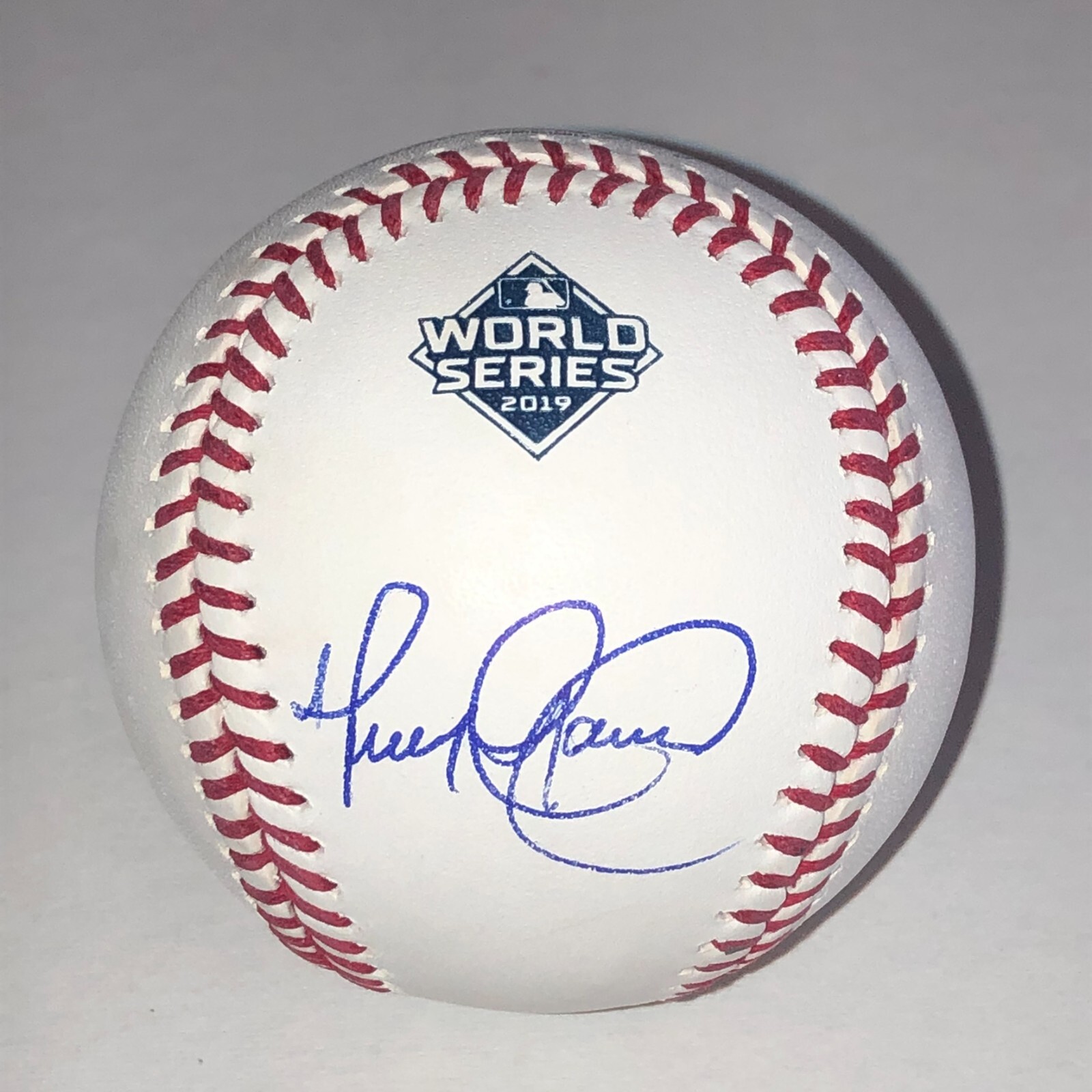 HENRY BLANCO (Nationals) Signed Official 2019 WORLD SERIES Baseball Beckett