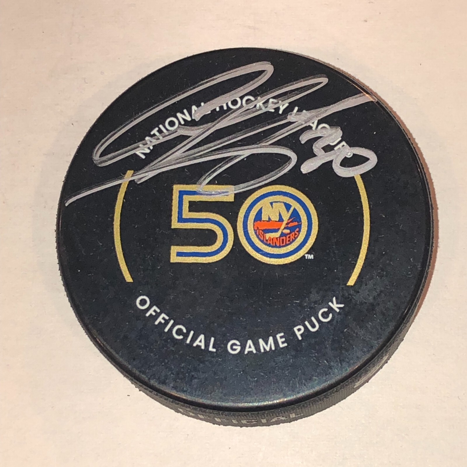 ILYA SORKIN Signed NY ISLANDERS 50th Ann. Official GAME Puck Beckett Auth. (BAS)