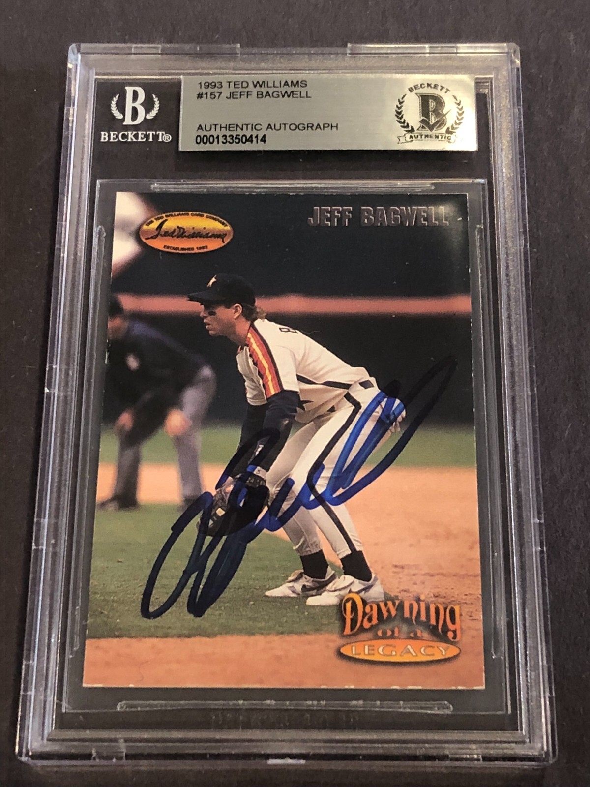 JEFF BAGWELL Signed 1993 TED WILLIAMS CO. Card #157 Beckett Authenticated (BAS)