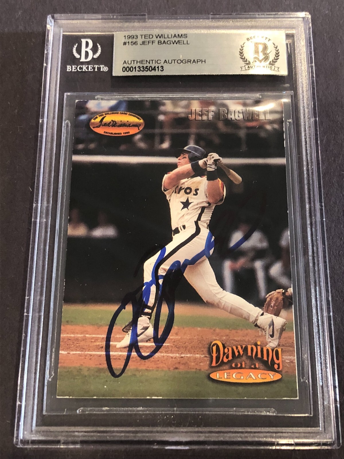 JEFF BAGWELL Signed 1993 TED WILLIAMS CO. Card #156 Beckett Authenticated (BAS)