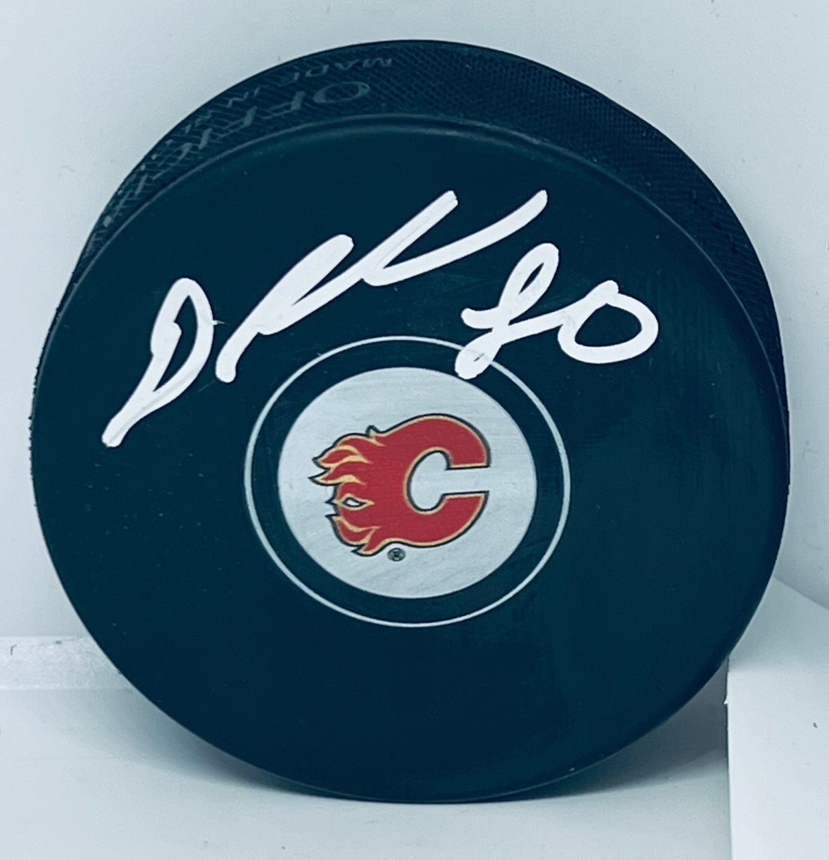 Dan Vladar signed Calgary Flames Puck autographed
