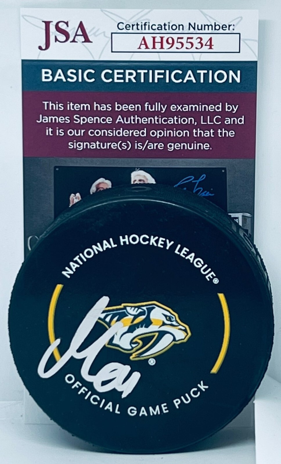 Mikael Granlund signed Nashville Predators Official Game Puck autographed JSA