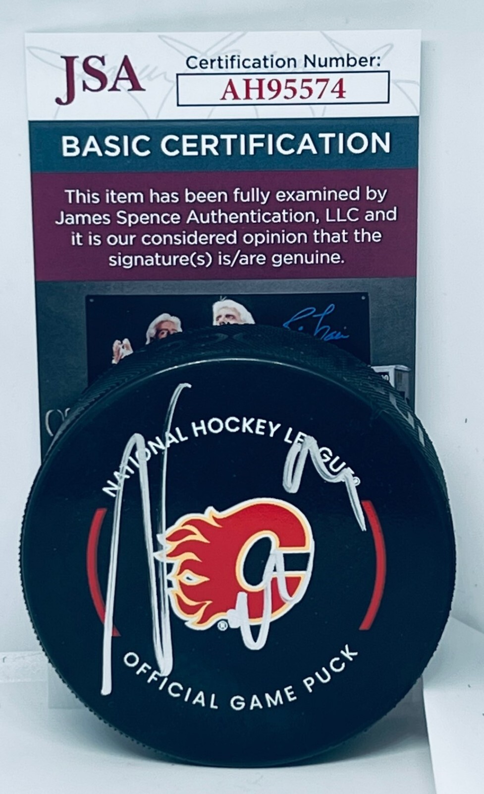 Nazem Kadri signed Calgary Flames Official Game Puck autographed JSA