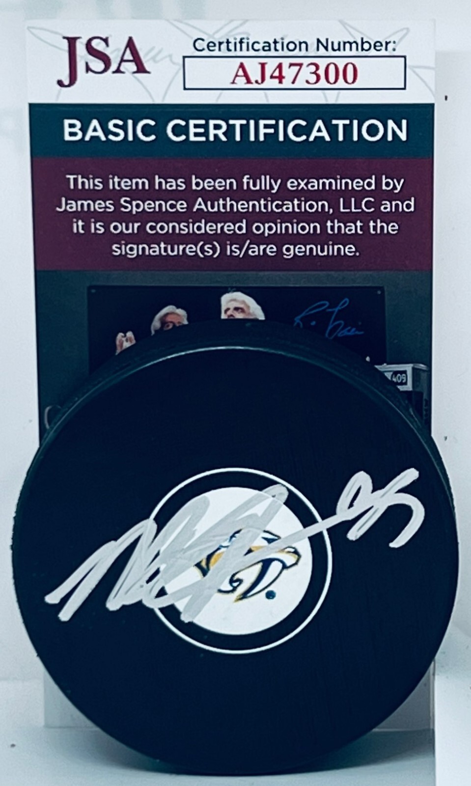 Matt Duchene signed Nashville Predators Logo Puck autographed Preds JSA
