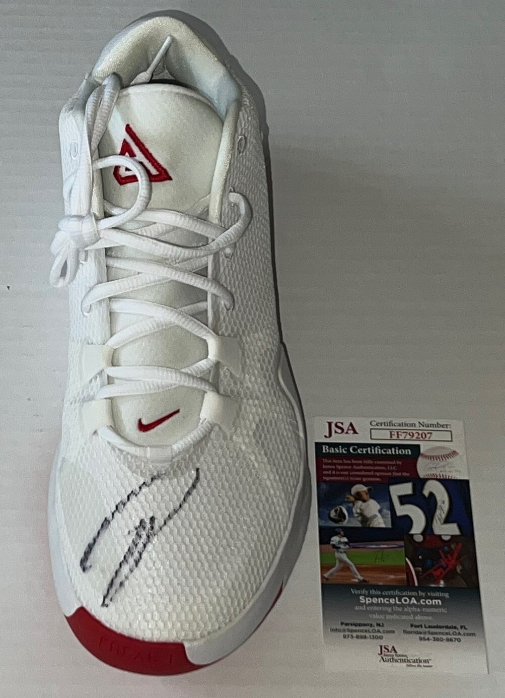 Giannis Antetokounmpo Milwaukee Bucks signed Nike Zoom Freak 1 Roses Shoe JSA
