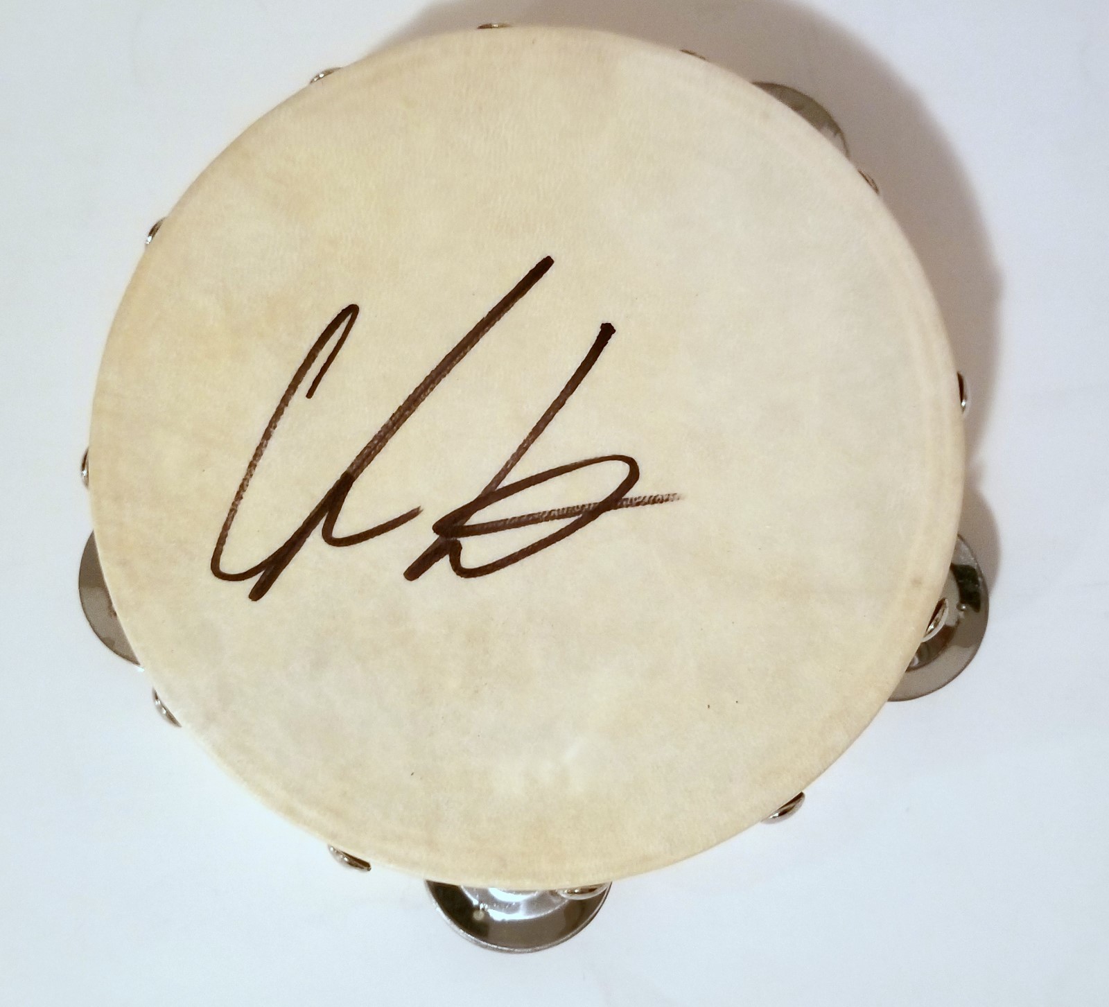 Chris Lane REAL hand SIGNED Tambourine Country Singer w/ COA + EXACT PROOF
