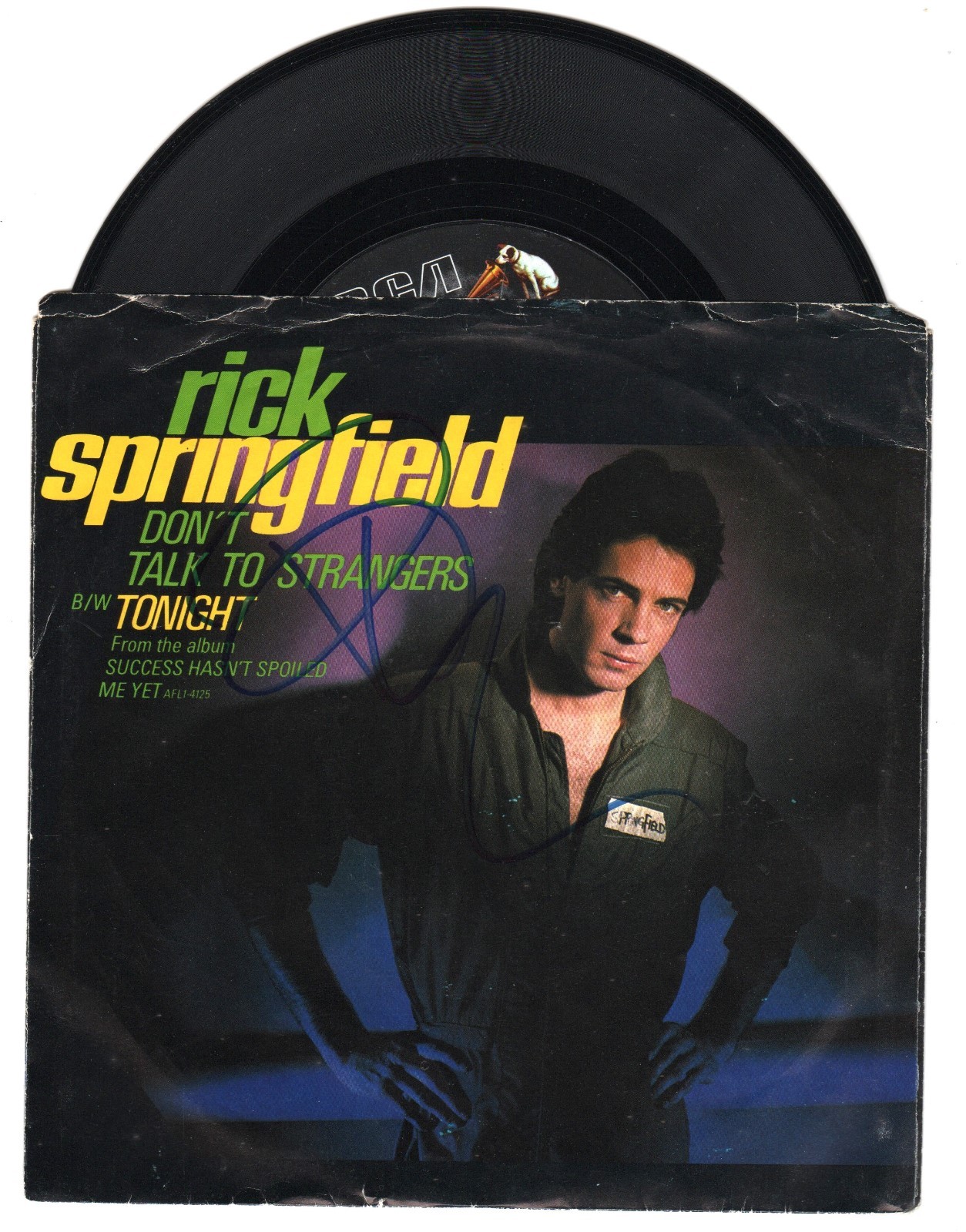 Rick Springfield REAL hand SIGNED Don't Talk To Strangers 7