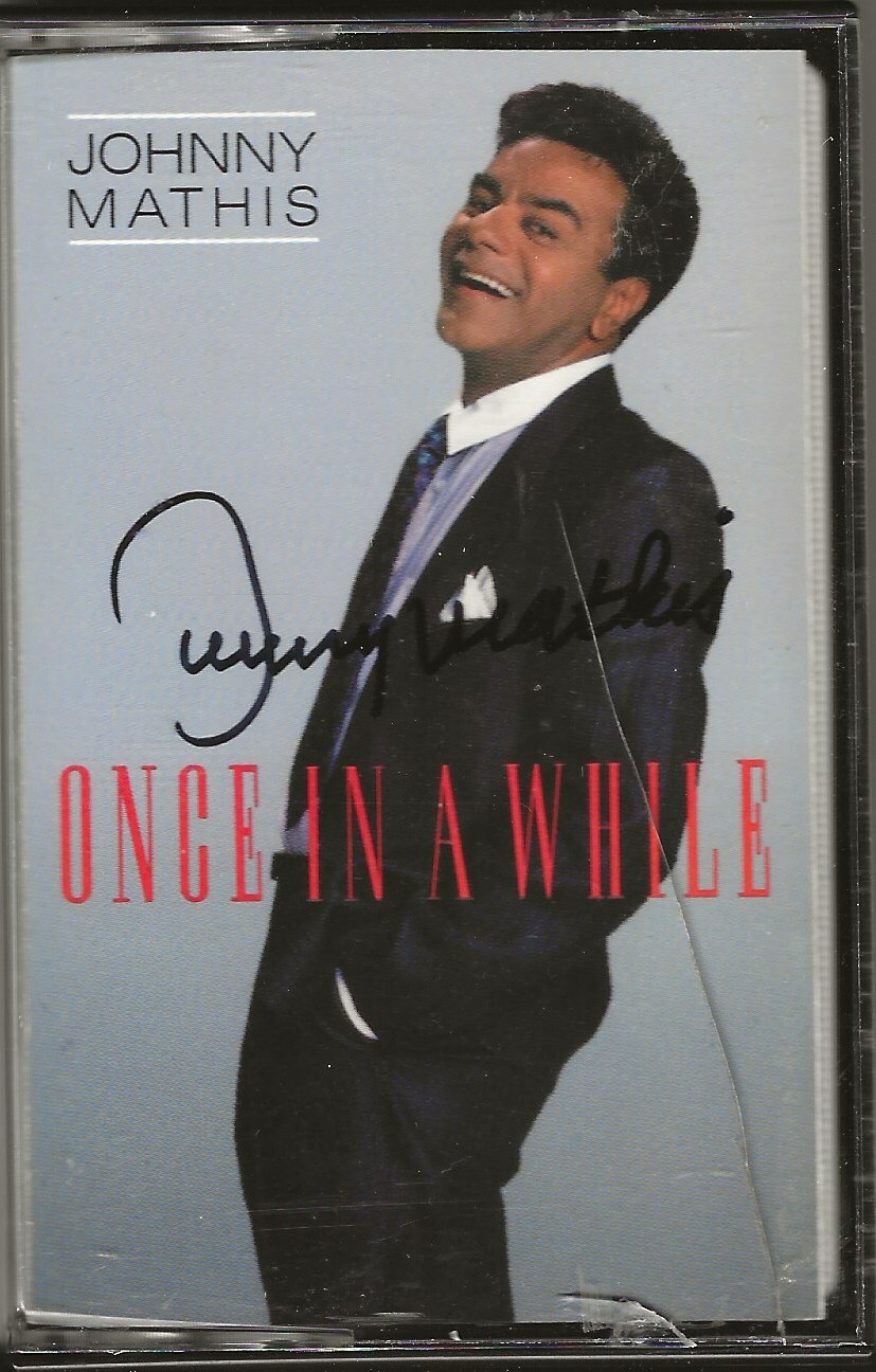 Johnny Mathis REAL hand SIGNED Once In A While cassette tape COA
