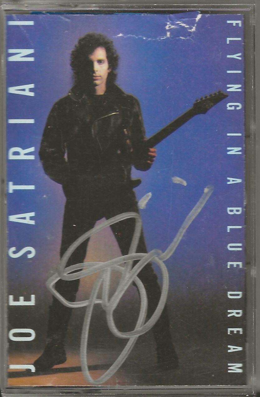 Joe Satriani REAL hand SIGNED Flying In A Blue Dream cassete tape COA Satch
