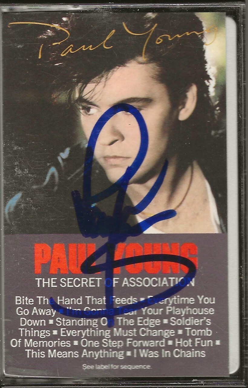 Paul Young REAL hand SIGNED Secret Of Association cassette tape COA Kool Kats
