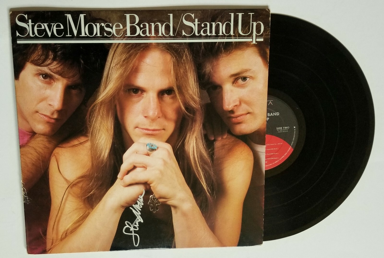 Steve Morse REAL hand SIGNED Stand Up vinyl COA Deep Purple Dixie Dregs
