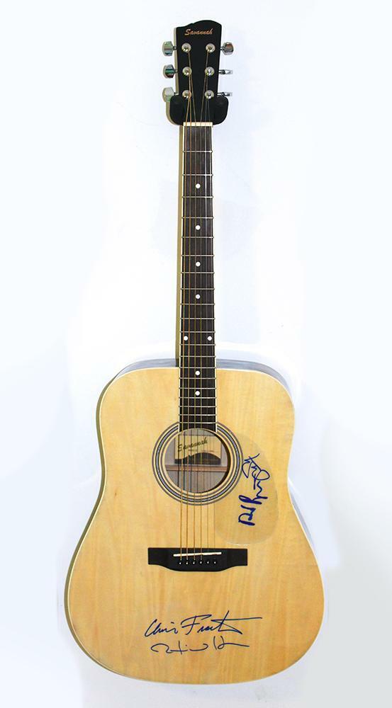 Talking Heads REAL SIGNED Huntington Acoustic Guitar COA David Jerry Chris Tina
