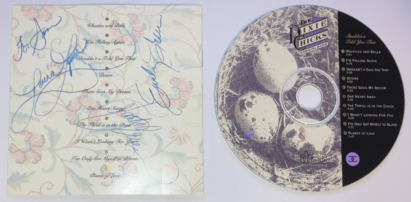 The Dixie Chicks REAL hand SIGNED 1995 Shouldn't Told You That CD All 3 COA
