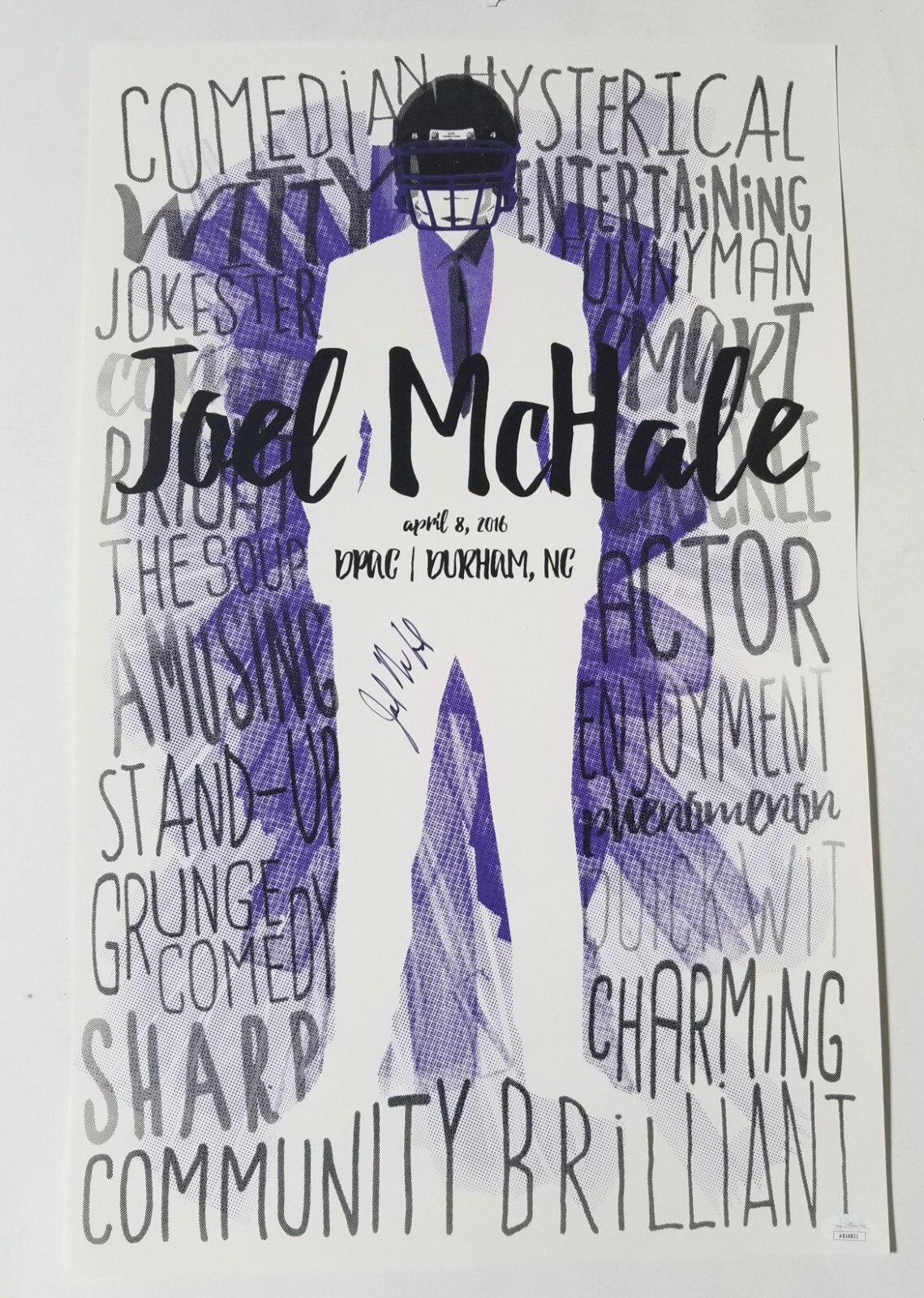 Joel McHale comedian REAL SIGNED Hatch Show Print Poster JSA COA Community
