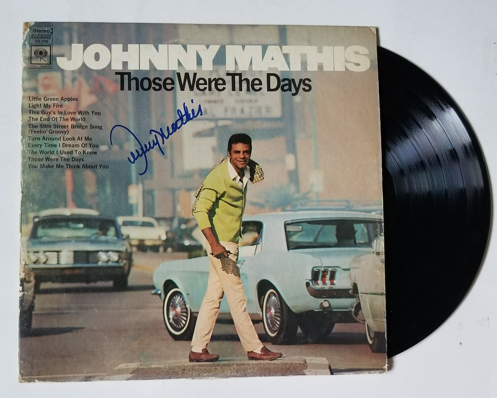 Johnny Mathis REAL hand SIGNED Those Were The Days Vinyl COA Autographed

