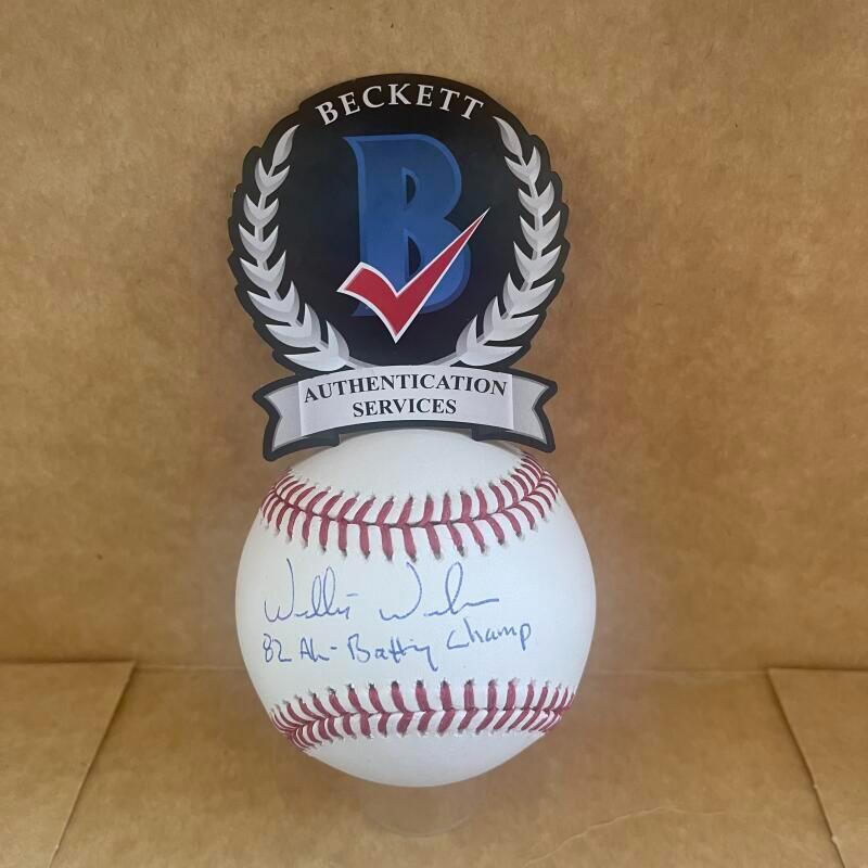 WILLIE WILSON 82 A.L. BATTING CHAMP SIGNED AUTO M.L.BASEBALL BAS AUTHENTICATED COLLECTIBLE MEMORABILIA