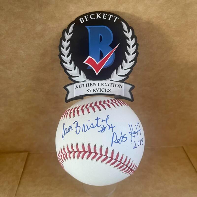 DAVE BRISTOL #4 REDS HOF 2018 SIGNED AUTO M.L. BASEBALL BECKETT AUTHENTICATED