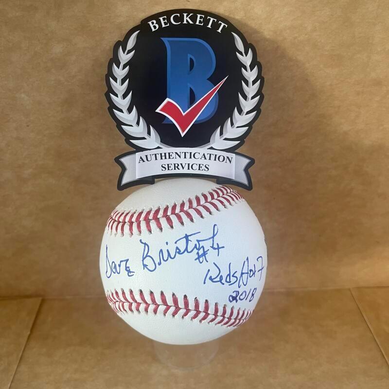 DAVE BRISTOL #4 REDS HOF 2018 SIGNED AUTO M.L. BASEBALL BECKETT AUTHENTICATED