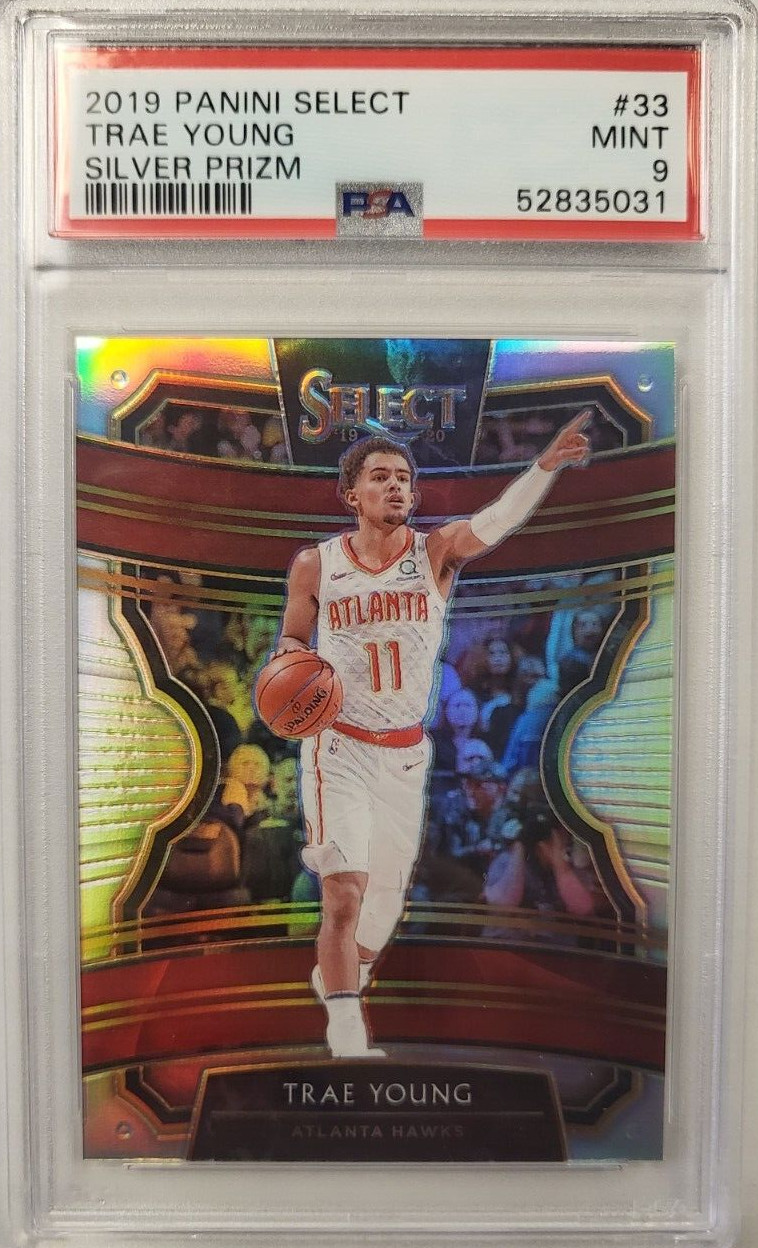 2019 PANINI SELECT TRAE YOUNG SILVER PRIZM #33 PSA 9 MINT