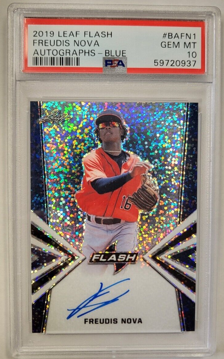2019 LEAF FLASH FREUDIS NOVA AUTO BLUE #BAFN1 13/50 PSA 10 GEM MINT